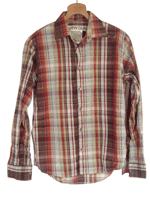 スローガンチェックシャツ